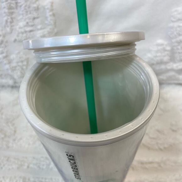 STARBUCKS Trademark Siren Logo Tumbler Collectable Green Iridescent Sz 24oz - Picture 5 of 8